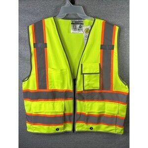 SK Safety Vest Men’s 2XL Bright High-Visibility Yellow NWT 4 Pockets